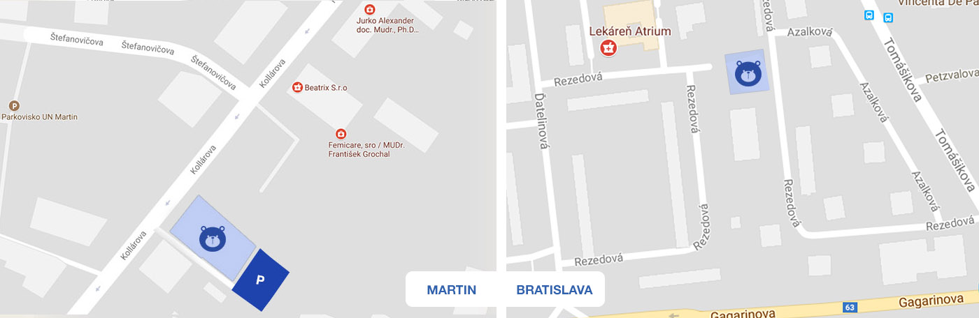 Mapa parkoviště